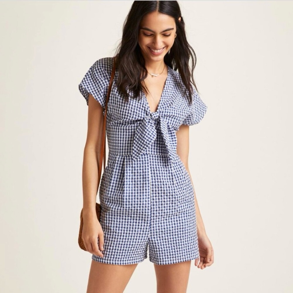 Anthropologie Hutch Gingham Romper